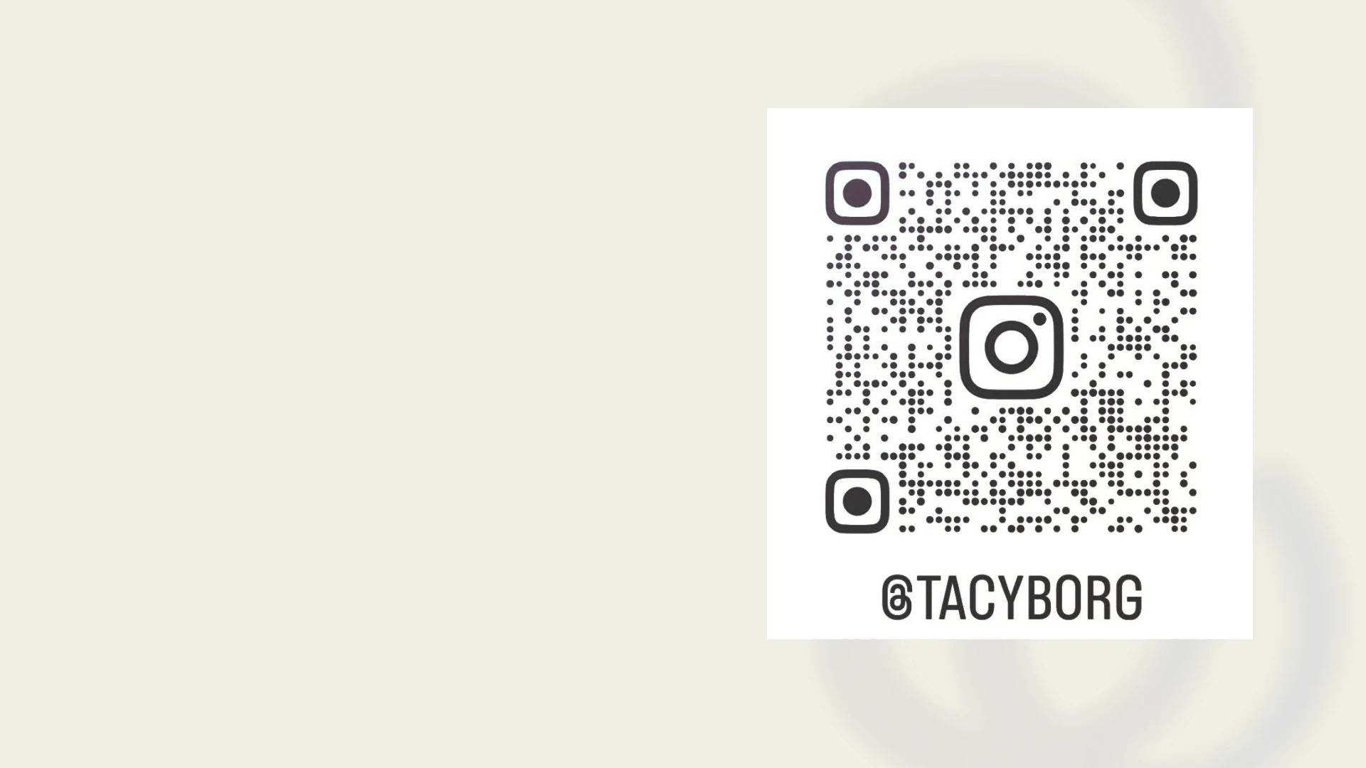 Código QR del perfil de Instagram de Tacy Borg